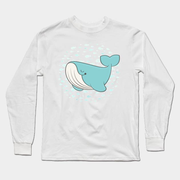 lou, the whale Long Sleeve T-Shirt by kimvervuurt